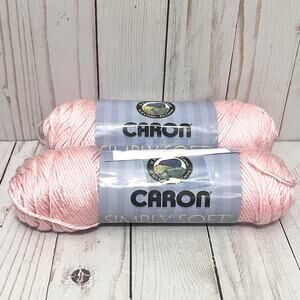 CARON Simply Soft 3oz Skein 100% Acrylic Color Soft Pink Lot of 2 Skeins